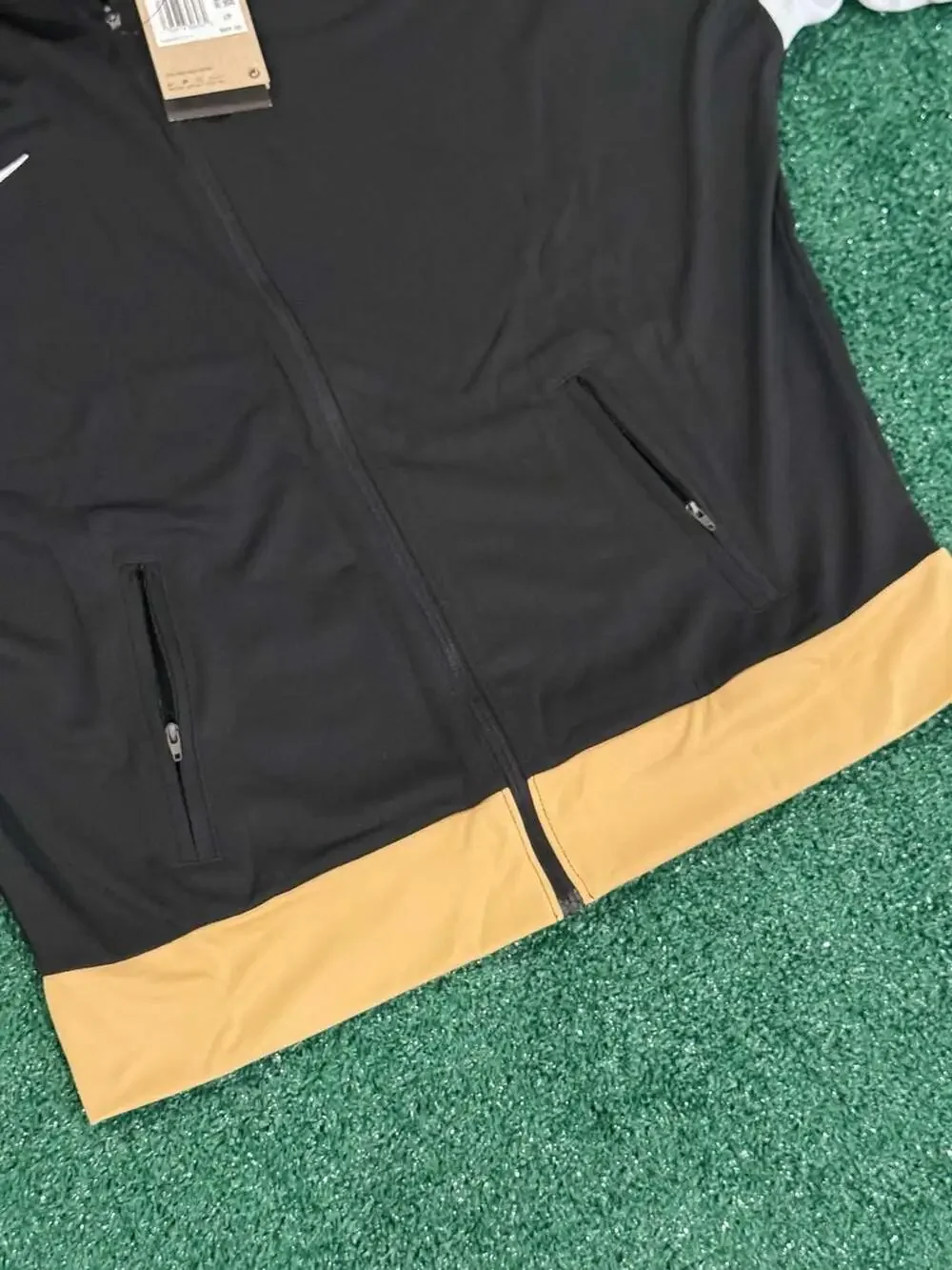 Nike Women's Dri-FIT Full-Zip Track Jacket Black Gold White Size L New